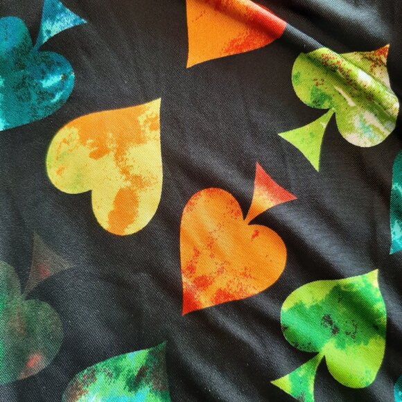 FASHION NOVA Black Plunge Maxi Dress with a Colourful Heart Print - Size Small - Picture 10 of 12